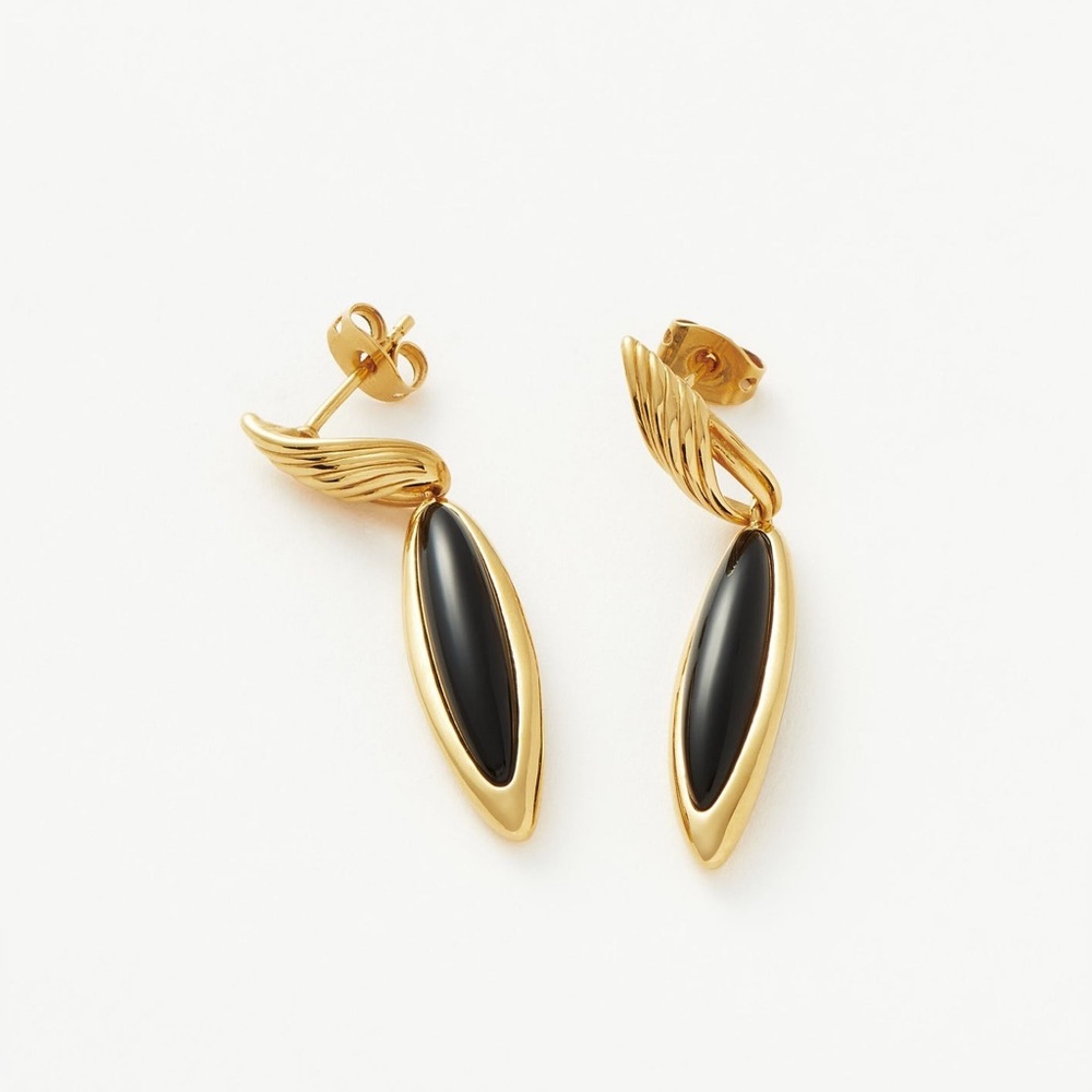 Brand new Missoma Wavy Ridge Gemstone Double Drop Earrings